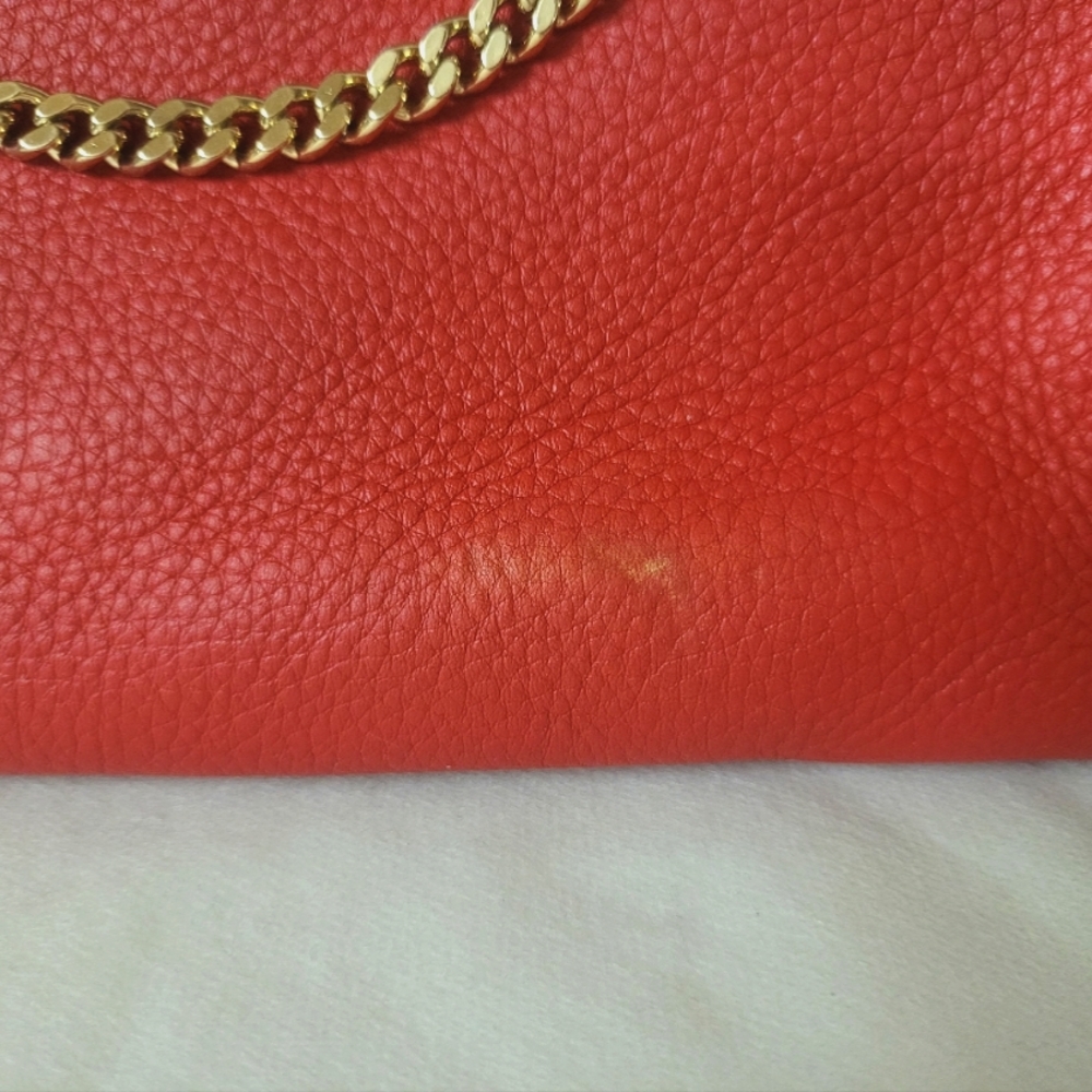 Henri Bendel Red Leather Chain Shoulder Bag - Picture 12 of 12